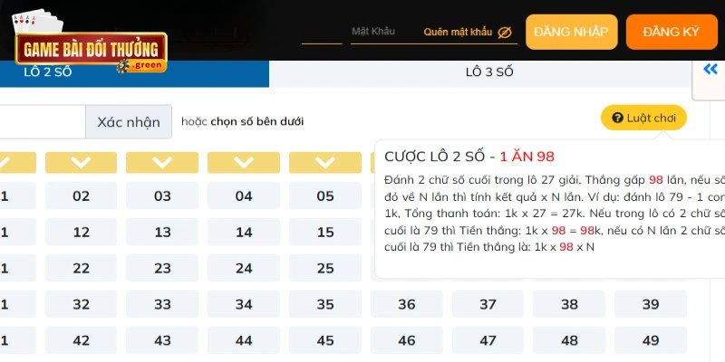 Lô đề Online: Toàn tập kiến thức & kinh nghiệm chơi an toàn 2 Các hình thức cược đa dạng, tỷ lệ thưởng cao lên đến 99